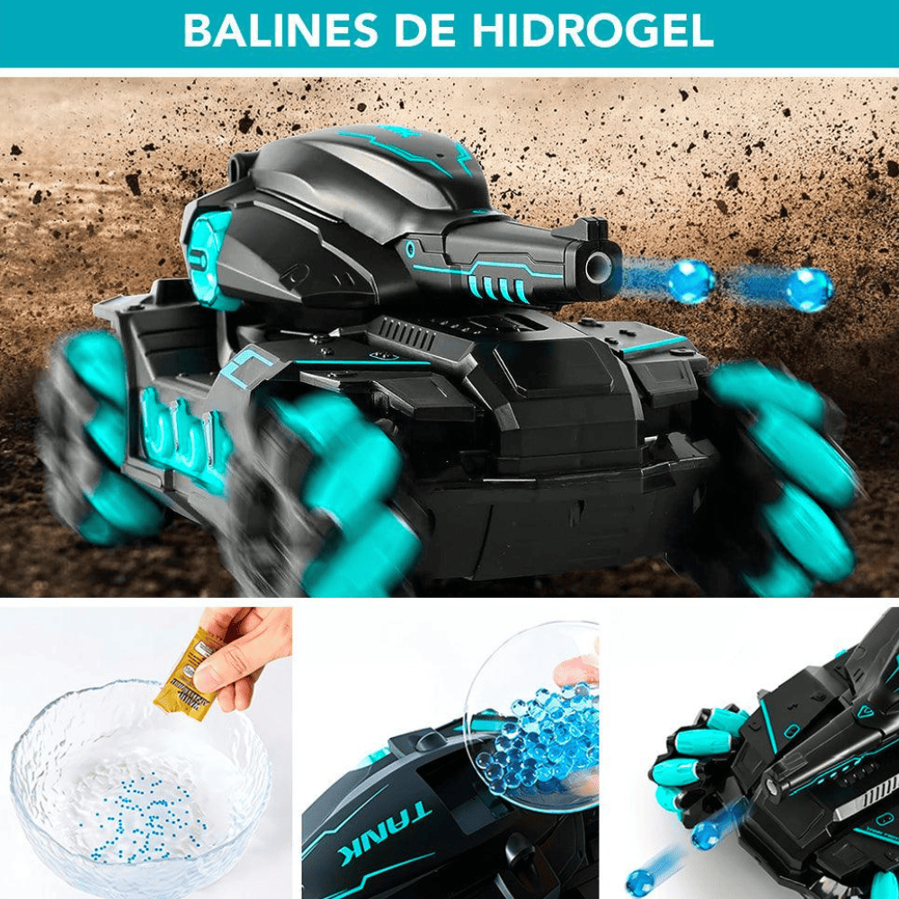 TANQUE LANZA BALAS DE HIDROGEL CON SENSOR DE MOVIMIENTO Y MANUAL